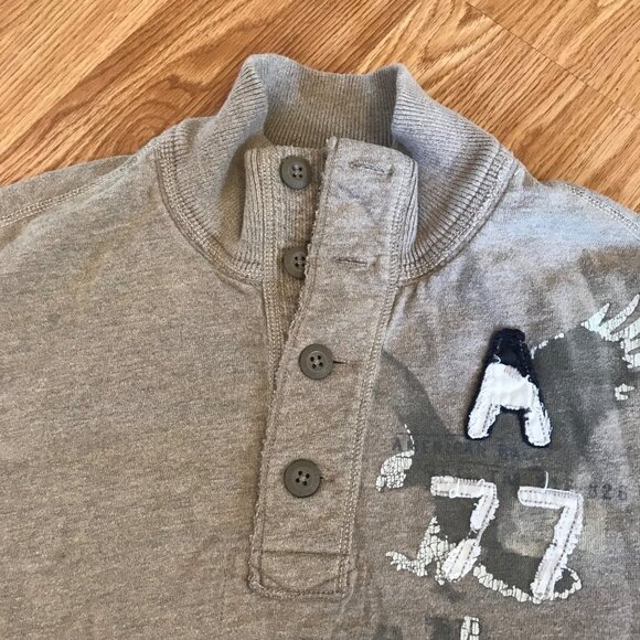 American Eagle Men's Size L Grey Graphic Vintage Fit Long Sleeve Sweatshirt Y2K - Picture 9 of 12